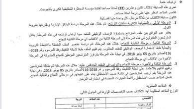 صورة الإعلان عن مسابقة لاكتتاب 22 مدرسا باحثا بالمحظرة الشنقيطية