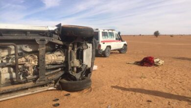 صورة حادث سير على طريق نواكشوط – بتلميت