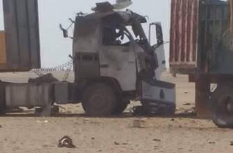 صورة هجوم على شاحنات جزائرية قرب الحدود الموريتانية