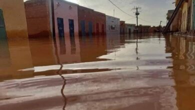 صورة وزارة الداخلية: السيول غمرت 90 بالمائة من مدينة أنبيكه
