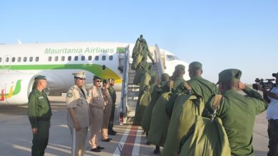 صورة وحدة جديدة من الدرك الموريتاني تغادر إلى بانغي بوسط إفريقيا