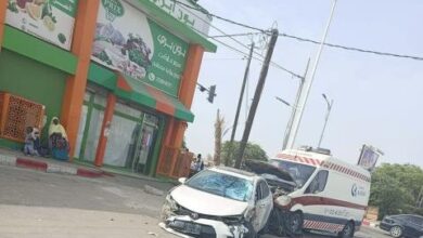 صورة حادث سير بالقرب من الملعب الاولومبي بتفرغ زينة