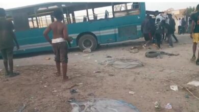 صورة انواكشوط : حرق أحد باصات شركة النقل العمومي