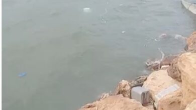 صورة عاصفة تغرق العديد من الزوارق في ميناء “تانيت”