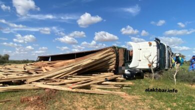 صورة قتيل وجرحى في حادث سير قرب مدينة العيون