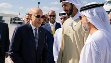 صورة وصول  رئيس الجمهورية  صباح اليوم إلى دولة الإمارات العربية المتحدة للمشاركة في مؤتمر الأمم المتحدة لتغير المناخ