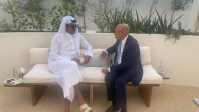 صورة رئيس الجمهورية يجري مباحثات مع أمير دولة قطر على هامش قمة كوب 28