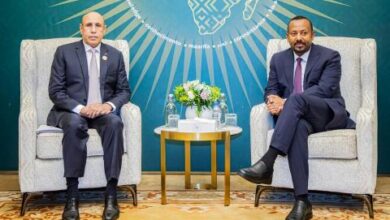 صورة غزواني يتباحث مع رئيس وزراء أثيوبيا