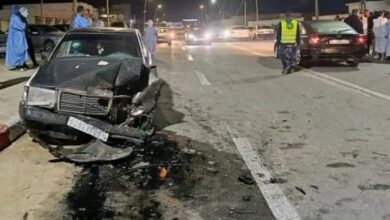 صورة نواذيبو: تصادم 4 سيارات على الشارع العام – صور