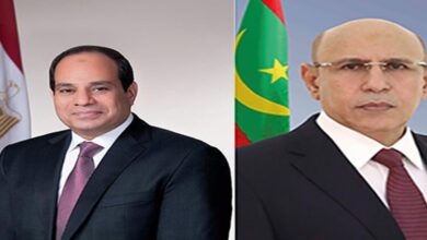صورة رئيس الجمهورية يجري اتصالا هاتفيا مع الرئيس المصري