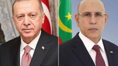 صورة أردوغان يهنئ غزواني ويتمنى له النجاح في مهامه