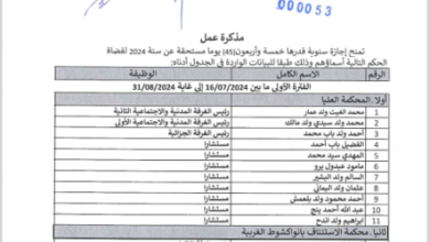 صورة بدء العطلة القضائية السنوية