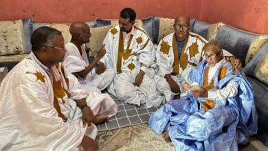 صورة وزير الثقافة يزور الفنان الكبير ولد أحمد زيدان فى منزله