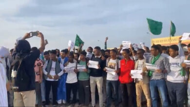 صورة طلاب جامعة نواكشوط يحتجون تنديدا باغتصاب الطالبة لاله سيدي محمد