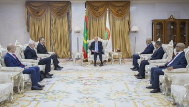 صورة مباحثات بين ولد الغزواني ووزير الأشغال الجزائري