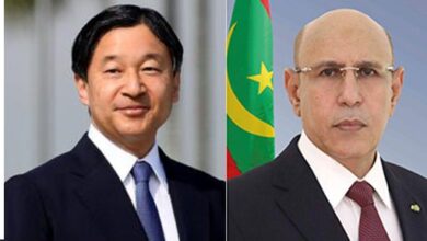 صورة رئيس الجمهورية يهنئ امبراطور اليابان