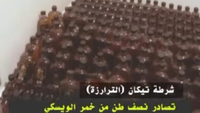 صورة انتيكان: شرطة المركز تصادر نصف طن من خمر الويسكي مخبأ داخل باص خضروات…
