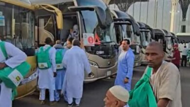 صورة وصول الفوج الخامس من الحجاج الموريتانيين المدينة المنورة