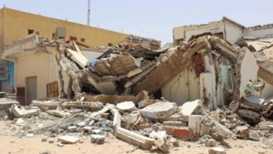 صورة انهيار محلات في سوق عثمان دون خسائر بشرية