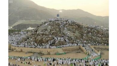 صورة الحجاج الموريتانيون يؤدون ركن الحج الأعظم بعرفات