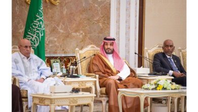 صورة غزواني يلتقي ولي العهد السعودي ويهنئه بالعيد