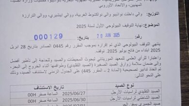 صورة وزارة الصيد تحدد الجمعة القادم موعدا لاستئناف الصيد التقليدي