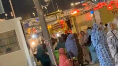 صورة اندلاع حريق في مخيم الحجاج الموريتانيين بمنىً