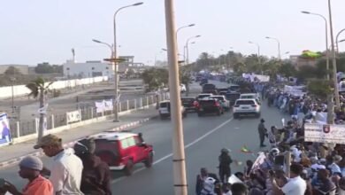 صورة استقبال شعبي ورسمي لولد الغزواني في نواذيبو