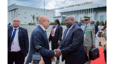 صورة رئيس الجمهورية يغادر مالابو عائدا إلى نواكشوط بعد المشاركة في الاجتماع التنسيقي نصف السنوي السابع للاتحاد الإفريقي