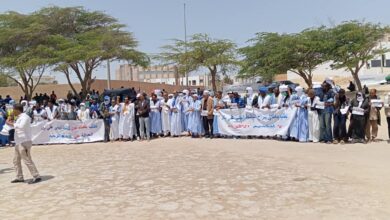 صورة احتجاجات بنواذيبو للمطالبة بإطلاق سراح ولد بكار