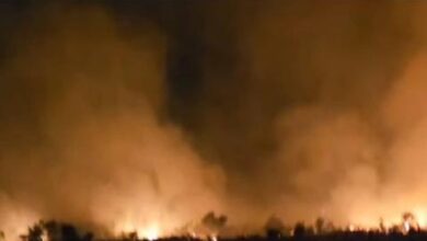 صورة حريق واسع بمقاطعة غابو واستنفار شامل للسلطات للسيطرة عليه