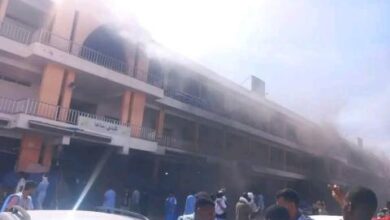 صورة خسائر مادية كبيرة بعد اندلاع حريق في سوق العاصمة بنواكشوط