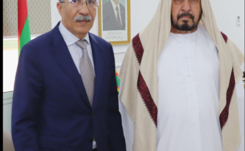 صورة مباحثات تجمع المدير العام للأمن الوطني بسفير الإمارات المعتمد في موريتانيا