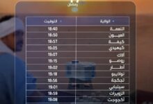 صورة أوقات إفطار اليوم الـ17 من رمضان في عموم موريتانيا