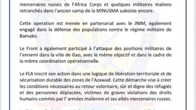 صورة أهم ماورد في بيان الحركات الازوادية