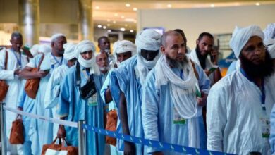 صورة وصول الفوج الاول من حجاج موريتانيا إلى الأراضي المقدسة
