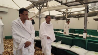 صورة وزير الشؤون الإسلامية يتفقد مخيم الحجاج الموريتانيين بمنى