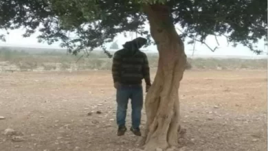 صورة العثور على جثة شاب معلقة بشجرة بين الزويرات وإفديرك