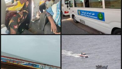 صورة إنقاذ زورق على متنه 161 مهاجرا قبالة شواطئ موريتانيا