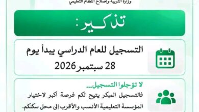 صورة وزارة التربية تدعو أولياء التلاميذ الى المبادرة بتسجيلهم ابتداء من غد الاثنين استعدادا للافتتاح الدراسي