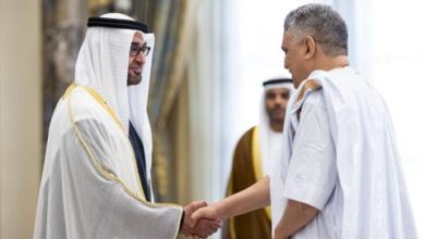 صورة محمد بن زايد يتسلم أوراق اعتماد السفير الموريتاني لدى الإمارات